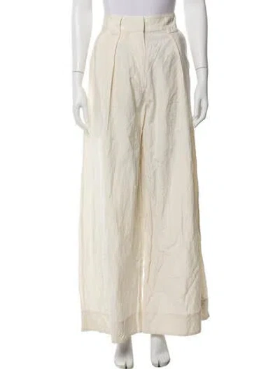 Pre-owned Apiece Apart Wide Leg Pants In Neutral