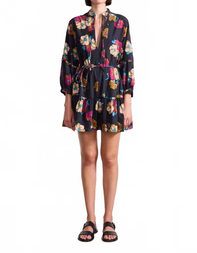 Apiece Apart Women's Lalla Mini Dress In Floating Floral In Blue