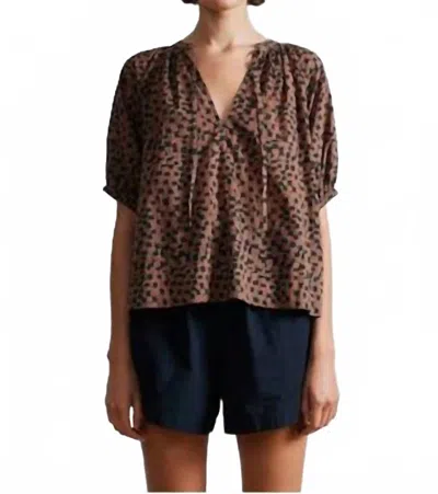 Apiece Apart Women's Lumina Popover Top In Scattered Geo In Brown