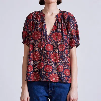 Apiece Apart Women's Lumina Pullover Blouse In Scarlet