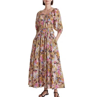 Apiece Apart Women's Tilton Tiered Maxi Dress In Wildflowers Cream Multi In Brown