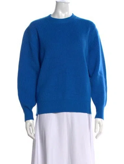 Pre-owned Apiece Apart Wool Crew Neck Sweater In Blue