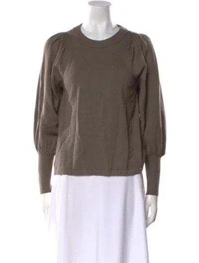 Pre-owned Apiece Apart Wool Crew Neck Sweater In Brown