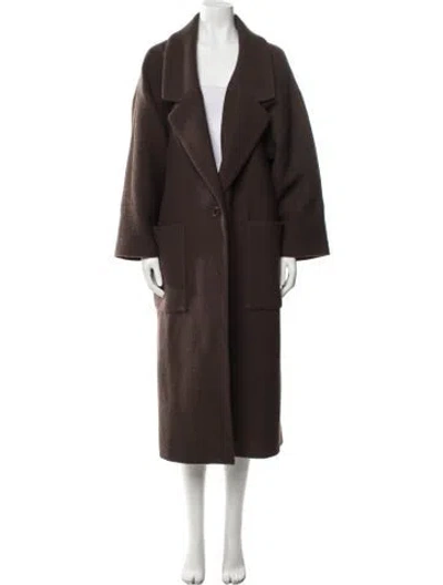 Pre-owned Apiece Apart Wool Faux Fur Coat In Brown