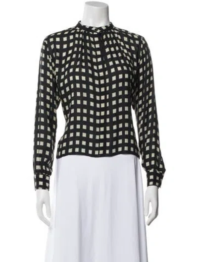 Pre-owned Apiece Apart Wool Plaid Print Blouse In Multi