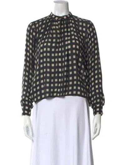 Pre-owned Apiece Apart Wool Printed Blouse In Black