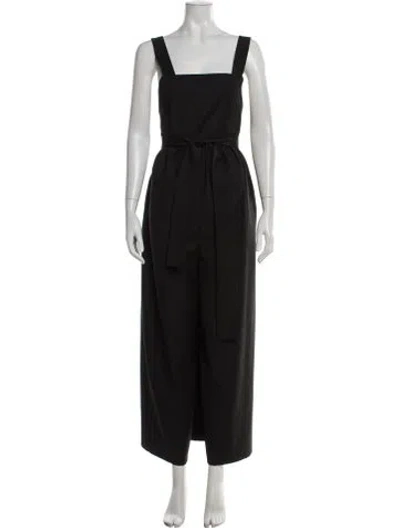 Pre-owned Apiece Apart Wool Square Neckline Jumpsuit In Black