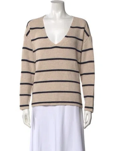 Pre-owned Apiece Apart Wool Striped Sweater In Neutral