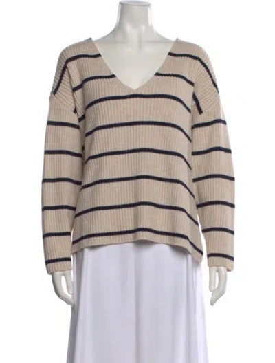 Pre-owned Apiece Apart Wool Striped Sweater In Neutral