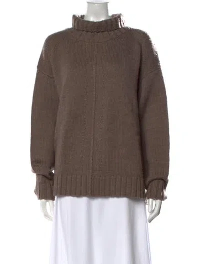 Pre-owned Apiece Apart Wool Turtleneck Sweater In Brown
