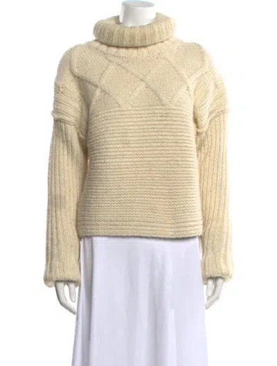 Pre-owned Apiece Apart Wool Turtleneck Sweater In Neutrals