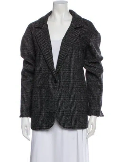Pre-owned Apiece Apart Wool Tweed Pattern Blazer In Gray