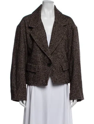 Pre-owned Apiece Apart Wool Tweed Pattern Blazer W/ Tags In Brown