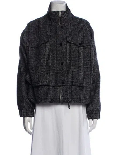 Pre-owned Apiece Apart Wool Tweed Pattern Jacket In Black