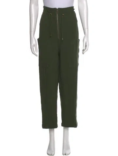 Pre-owned Apiece Apart Wool Wide Leg Pants In Green