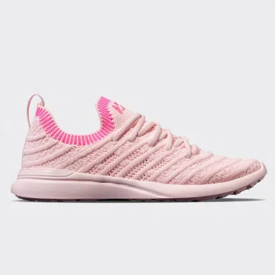 Apl Athletic Propulsion Labs Apl Kid's Techloom Wave Sneakers In Bleached Pink/fusion Pink