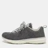 Apl Athletic Propulsion Labs Apl Silver/grey Knit Fabric Runner Lace Up Sneakers In Gray