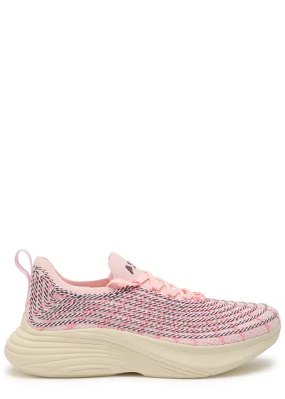 Apl Athletic Propulsion Labs Athletic Propulsion Labs Zipline Embroidered Knitted Sneakers In Pink