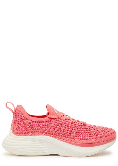 Apl Athletic Propulsion Labs Athletic Propulsion Labs Zipline Embroidered Knitted Sneakers In Pink