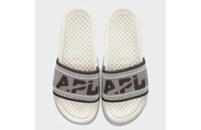 Apl Athletic Propulsion Labs Big Logo Techloom Slide Sandals In Ivory/anthracite