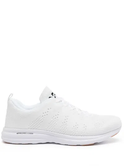 Apl Athletic Propulsion Labs Lace-up Trainers In White / Black / Gum