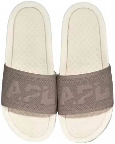 Apl Athletic Propulsion Labs Men's Big Logo Techloom Slide In Ivory/tundra In Multi