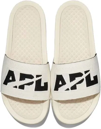Apl Athletic Propulsion Labs Men's Big Logo Techloom Slide In Pristine/black In White