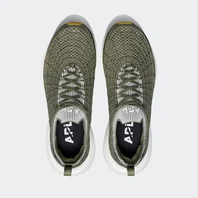 Apl Athletic Propulsion Labs Men's Techloom Zipline Sneaker In Fatigue/ivory/ribbed In Green