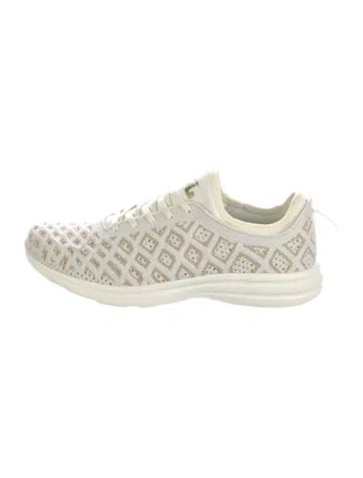 Pre-owned Apl Athletic Propulsion Labs Mesh Graphic Print Athletic Sneakers In White