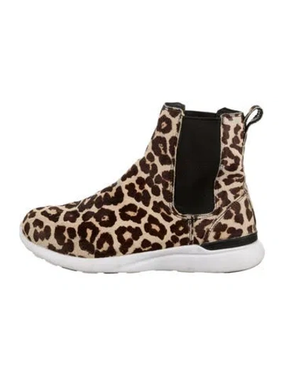 Pre-owned Apl Athletic Propulsion Labs Ponyhair Animal Print Sneakers In Neutrals