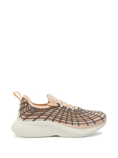 Apl Athletic Propulsion Labs Ribbed-knit Lace-up Sneakers In Neutral