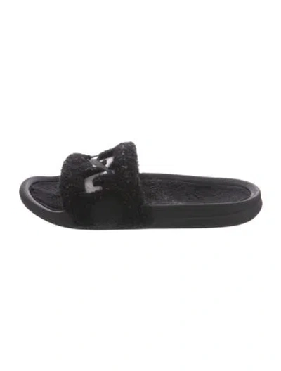Pre-owned Apl Athletic Propulsion Labs Shearling Printed Slides In Black
