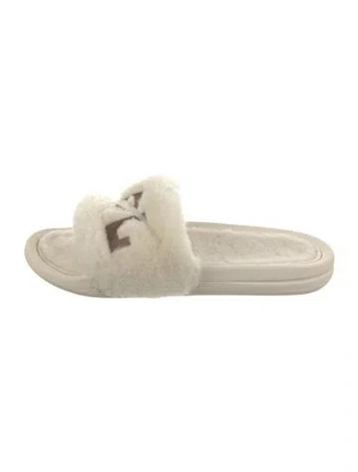 Pre-owned Apl Athletic Propulsion Labs Shearling Slides In Neutral