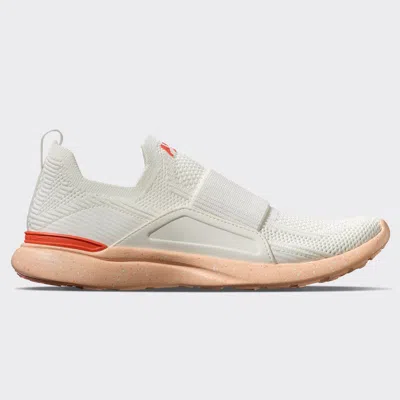 Apl Athletic Propulsion Labs Techloom Bliss Ivory Faded Peach Blood Orange Sneaker In White