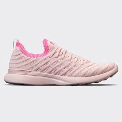 Apl Athletic Propulsion Labs Techloom Wave Sneakers In Bleached Pink/fusion Pink