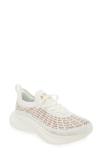 Apl Athletic Propulsion Labs Techloom Zipline Knitted Sneakers In White And Pink
