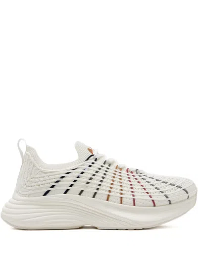 Apl Athletic Propulsion Labs Techloom Zipline Striped Knit Sneakers In White