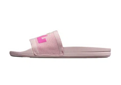 Apl Athletic Propulsion Labs Women's Big Logo Techloom Slide In Bleached Pink/multi/blocked In Animal Print