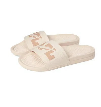 Apl Athletic Propulsion Labs Women's Big Logo Techloom Slide In Metallic Pearl/white In Multi