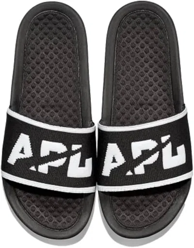 Apl Athletic Propulsion Labs Women's Big Logo Techloom Slide Sandal In Black/white/white