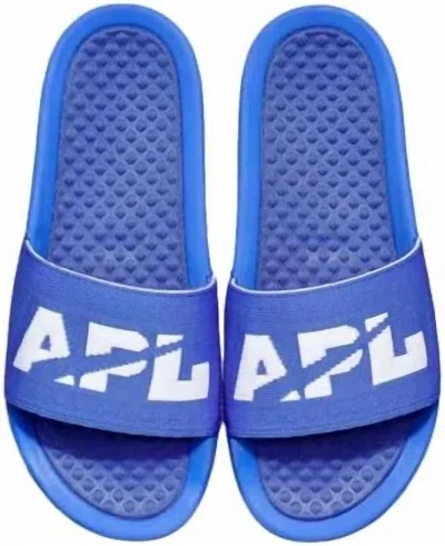 Apl Athletic Propulsion Labs Women's Big Logo Techloom Slide Sandal In Cobalt/white In Blue
