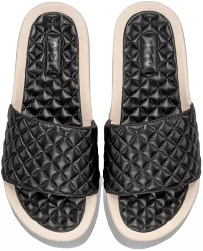 Apl Athletic Propulsion Labs Women's Lusso Slide Sandal In Black/creme In Multi