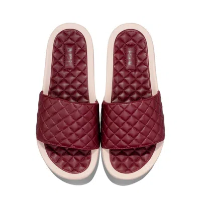Apl Athletic Propulsion Labs Women's Lusso Slide Sandal In Burgundy / Creme In Red