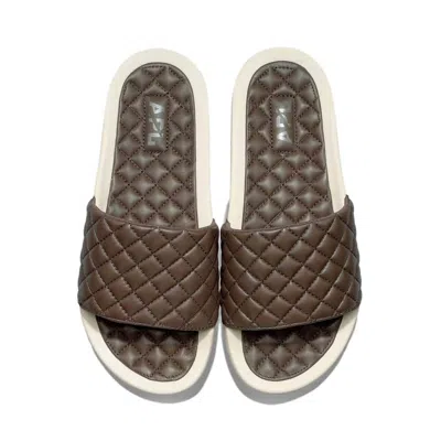 Apl Athletic Propulsion Labs Women's Lusso Slide Sandal In Chocolate / Pristine In Animal Print