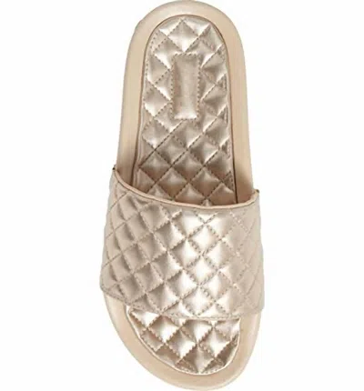 Apl Athletic Propulsion Labs Women's Lusso Slide Sandal In Metallic Champagne In Gold
