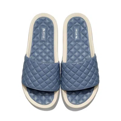 Apl Athletic Propulsion Labs Women's Lusso Slide Sandal In Slate/pristine In Blue