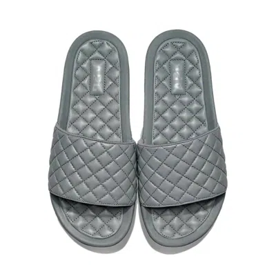 Apl Athletic Propulsion Labs Women's Lusso Slide Sandal In Smoke Grey In Gold