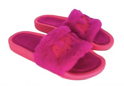 Apl Athletic Propulsion Labs Women's Shearling Slide In Neon Pink