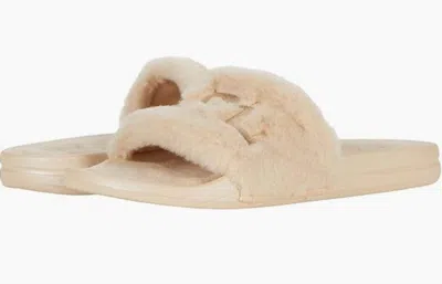 Apl Athletic Propulsion Labs Women's Shearling Slide Sandal In Champagne In Multi