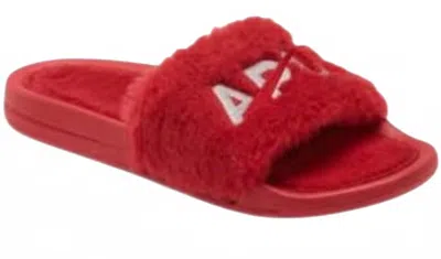 Apl Athletic Propulsion Labs Women's Shearling Slide Sandal In Red/silver